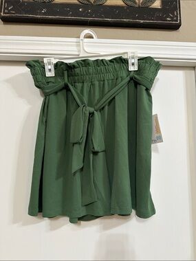 LuLaRoe Ella Green Paperbag Shorts